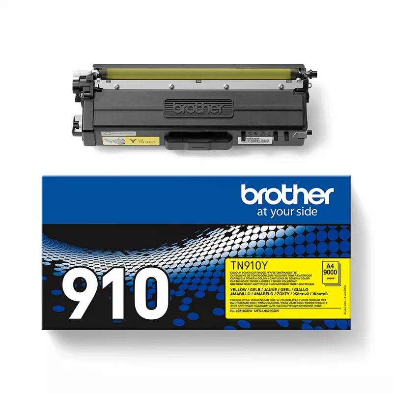 Tonero kasetė Brother TN910Y Ultra Jumbo geltona 10000 puslapių