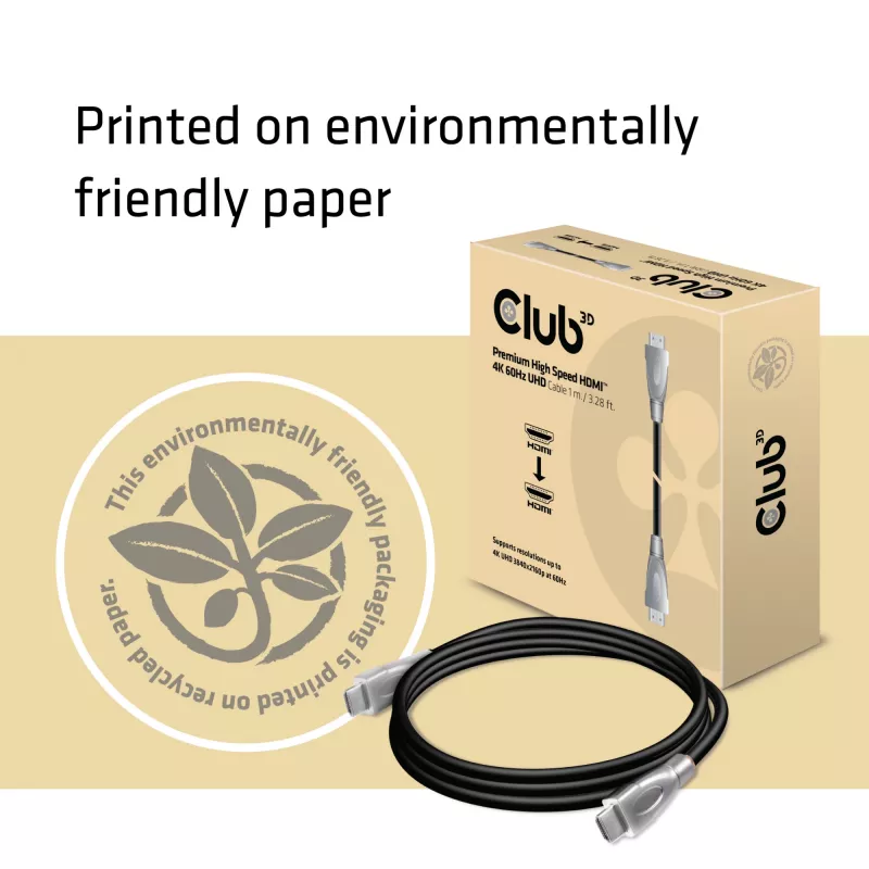 CLUB3D Premium High Speed HDMI™ 2.0 4K60Hz UHD laidas 1 m