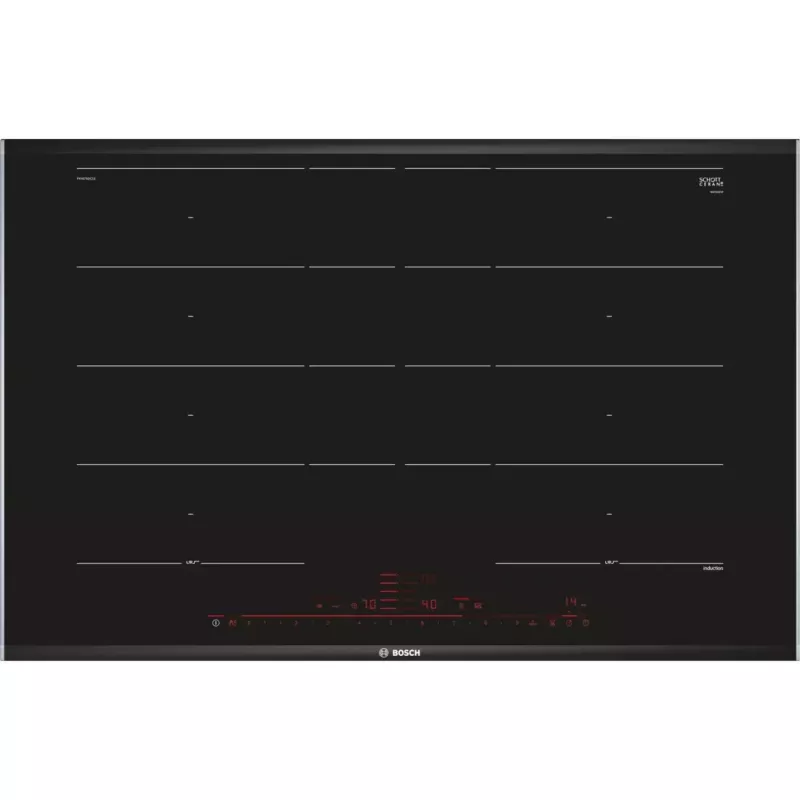 Bosch Serie 8 PXY875DC1E indukcinė kaitlentė juoda įmontuojama 81 cm 4 zonos