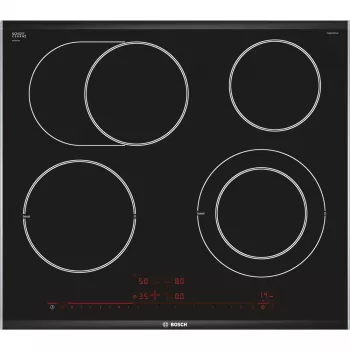 Bosch Serie 8 PKN675DP1D kaitlentė Juoda, Nerūdijantis plienas Įmontuojama Keraminė kaitlentė 4 zonos