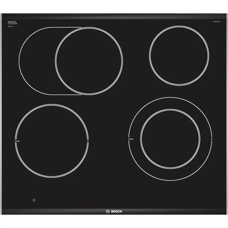 Bosch Serie 8 PKN675DP1D kaitlentė Juoda, Nerūdijantis plienas Įmontuojama Keraminė kaitlentė 4 zonos
