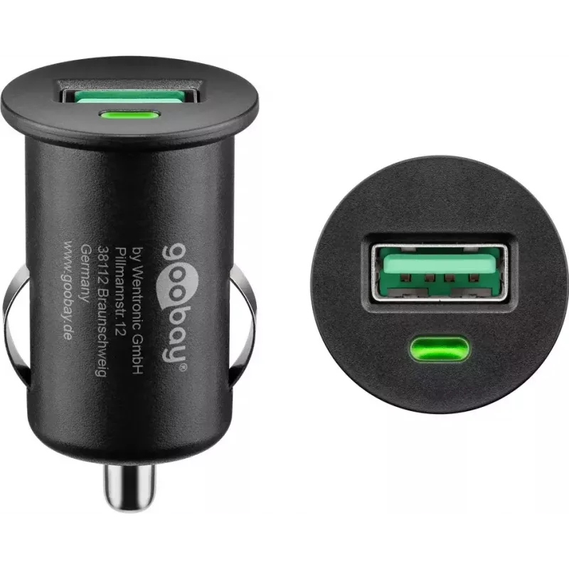 Automobilinis įkrovimo adapteris Goobay 18 W Quick Charge 3.0 juodas
