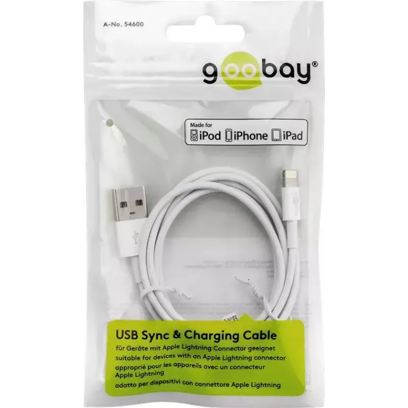 Lightning USB įkrovimo ir sinchronizavimo kabelis Goobay 72909