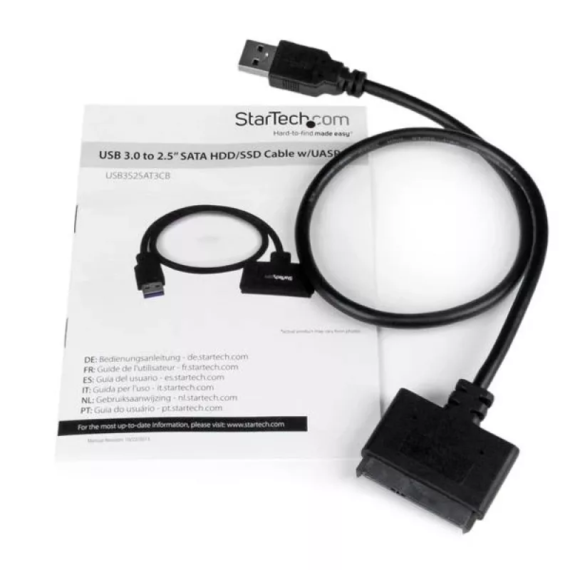 StarTech.com SATA į USB laidas su UASP, juodas, 6 Gbit/s, CE, FCC, 0–60 °C, -10–70 °C, 49 mm