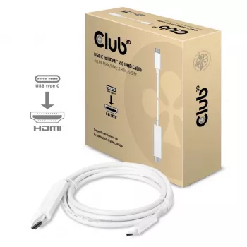 CLUB3D USB C į HDMI™ 2.0 UHD aktyvus kabelis 1,8 m