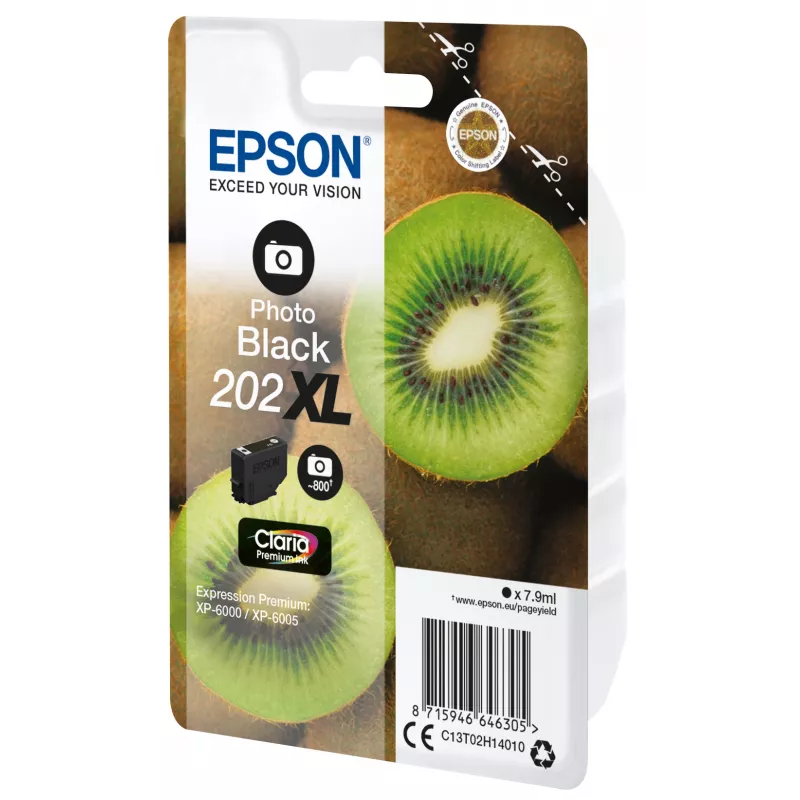 Epson 202XL originali foto juoda rašalo kasetė, tinka Expression Premium XP-6000 (C13T02H14010)
