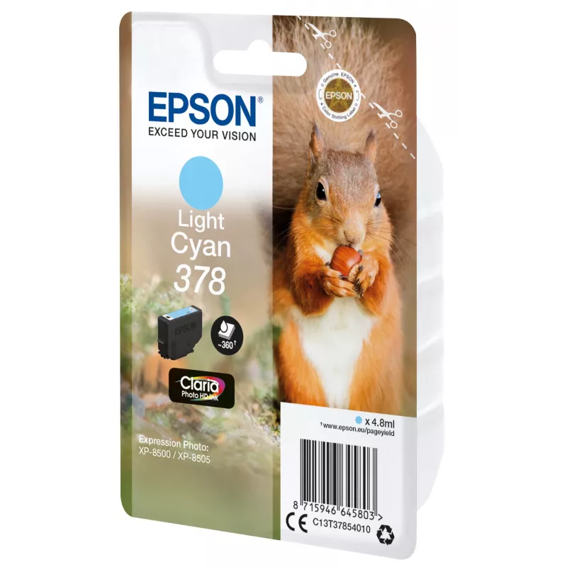 Epson Squirrel Singlepack šviesiai mėlyna 378 Claria Photo HD kasetė