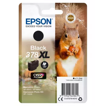 Epson 378XL Claria Photo HD juodas kasetė, didelės talpos (XL), 11,2 ml, 500 puslapių