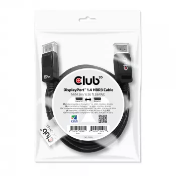 CLUB3D DisplayPort 1.4 HBR3 laidas 2m/6.56ft M/M 8K60Hz