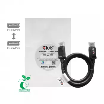 CLUB3D DisplayPort 1.4 HBR3 laidas 1m/3.28ft Vyriškas/Vyriškas 8K60Hz