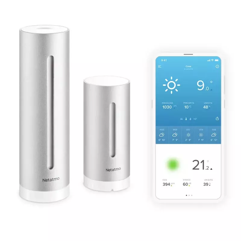 Netatmo NWS01-EC skaitmeninė orų stotelė aliumininis korpusas