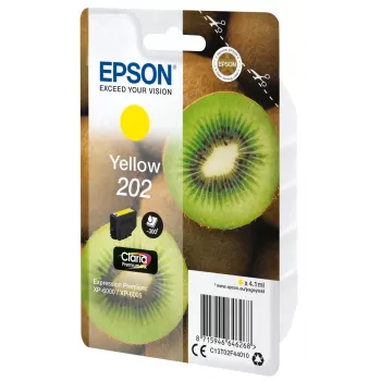 Epson Kiwi 202 Claria Premium geltonas kasetė, standartinė talpa, 4,1 ml, 1 vnt., 300 puslapių