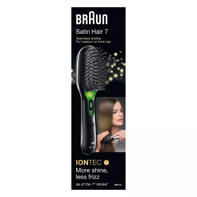 Paddle šepetys plaukams BRAUN BR710 suaugusiems, juodai žalias, 175 g