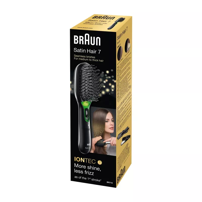 Paddle šepetys plaukams BRAUN BR710 suaugusiems, juodai žalias, 175 g