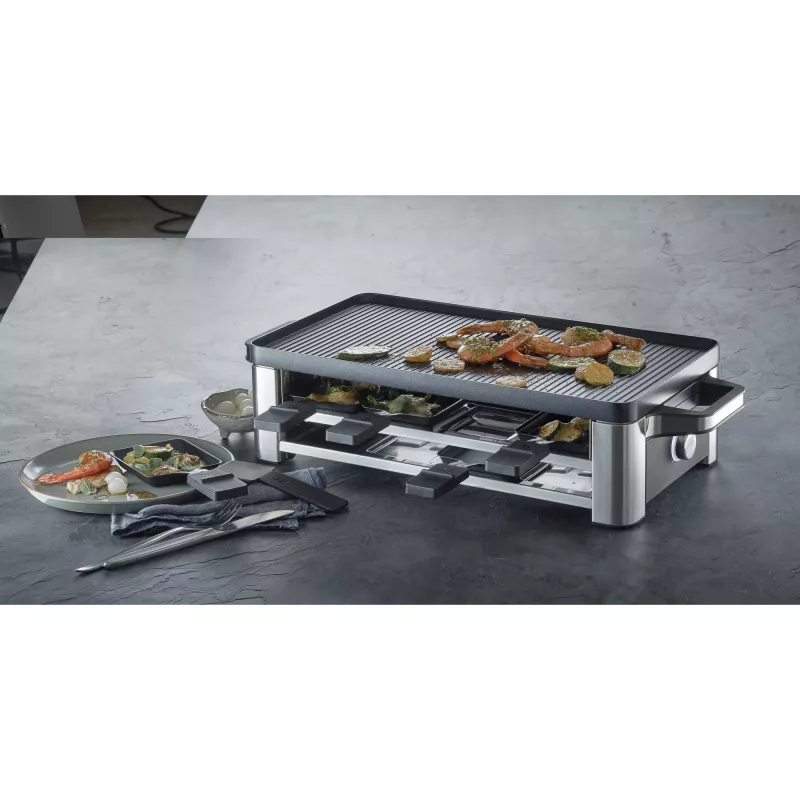 WMF Lono 0415040011 raclette grilis 8 asmenims 1500 W juodas, chromuotas