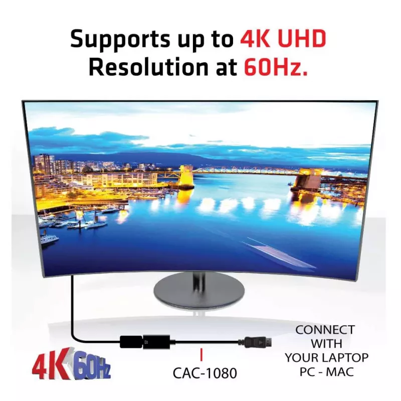 Aktyvus adapteris DisplayPort 1.4 į HDMI 2.0b CLUB3D CAC-1080