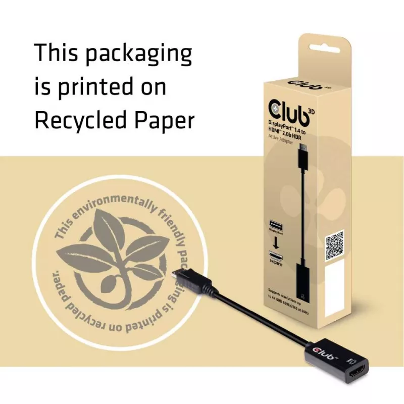 Aktyvus adapteris DisplayPort 1.4 į HDMI 2.0b CLUB3D CAC-1080