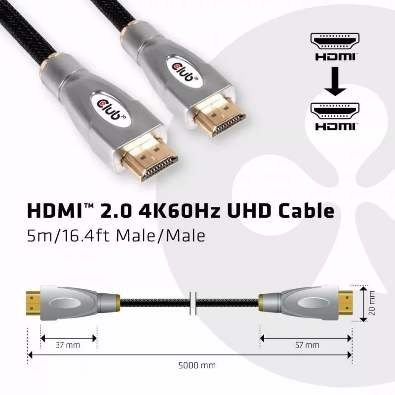 CLUB3D HDMI 2.0 laidas 4K60Hz UHD 5m