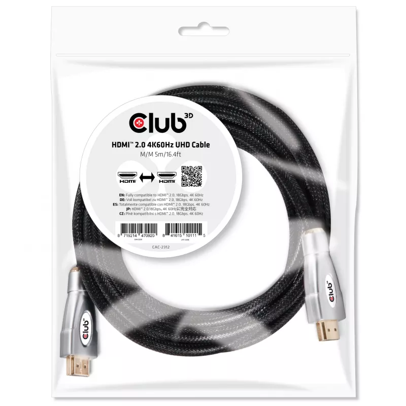 CLUB3D HDMI 2.0 laidas 4K60Hz UHD 5m