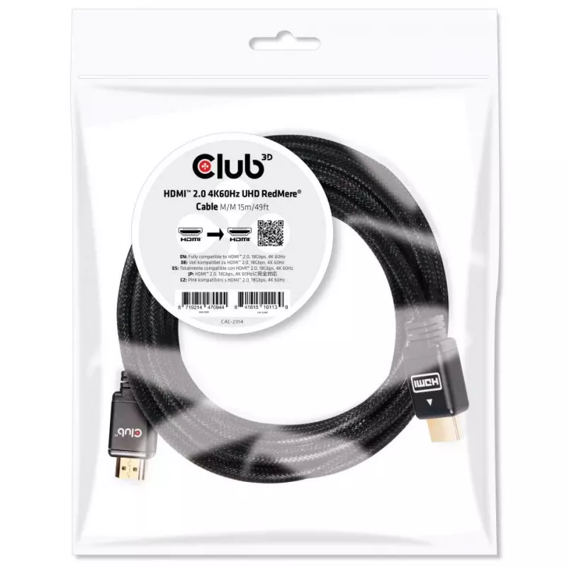 CLUB3D HDMI 2.0 RedMere® laidas 4K60Hz 15 m