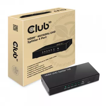 CLUB3D HDMI™ 4K@60Hz UHD skirstytuvas su maitinimu 4 prievadai