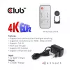 CLUB3D HDMI 2.0 UHD 4K60Hz jungiklis su 4 prievadais ir IR nuotolinio valdymo pulteliu CSV-1370