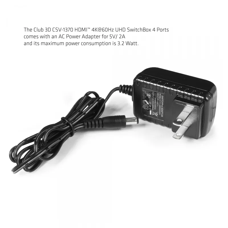 CLUB3D HDMI 2.0 UHD 4K60Hz jungiklis su 4 prievadais ir IR nuotolinio valdymo pulteliu CSV-1370