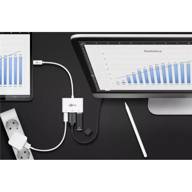 USB-C kelių prievadų adapteris Goobay 62104