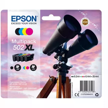 Kasetė Epson Ink C13T02W64010 502XL XL juoda, žydra, rausvai violetinė, geltona