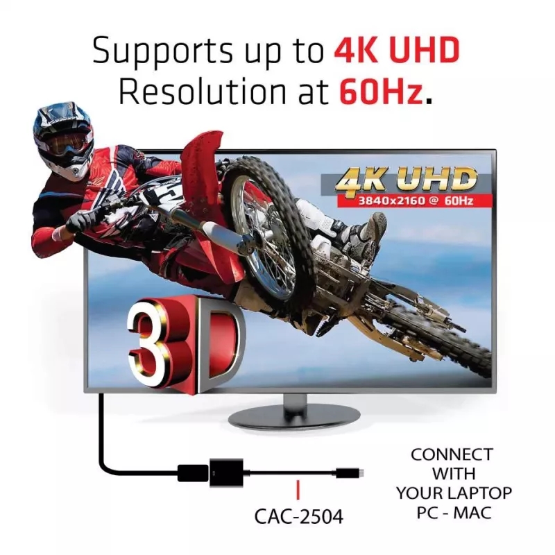 USB 3.1 Type C į HDMI 2.0 aktyvus adapteris 4K 60Hz CLUB3D CAC-2504