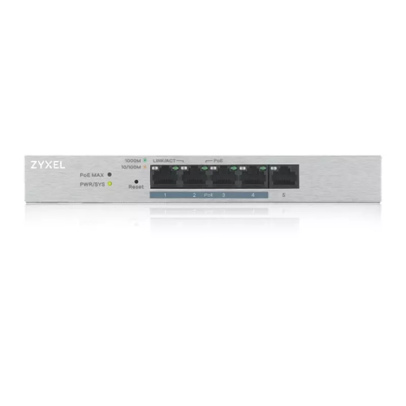Zyxel GS1200-5HP v2 valdomas Gigabit Ethernet (10/100/1000) maitinimas per Ethernet (PoE) pilkas