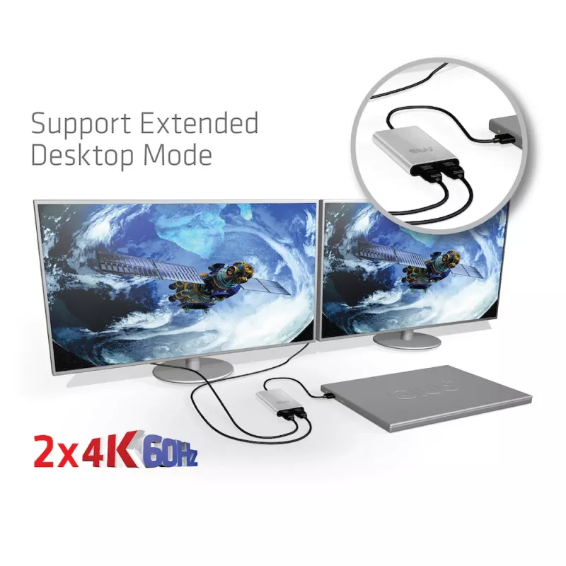 Adapteris CLUB3D Thunderbolt 3 į Dual HDMI 2.0