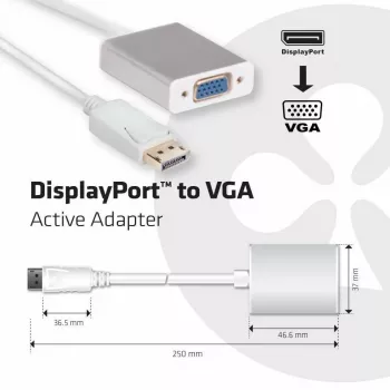 Aktyvus adapteris DisplayPort į VGA CLUB3D CAC-2003