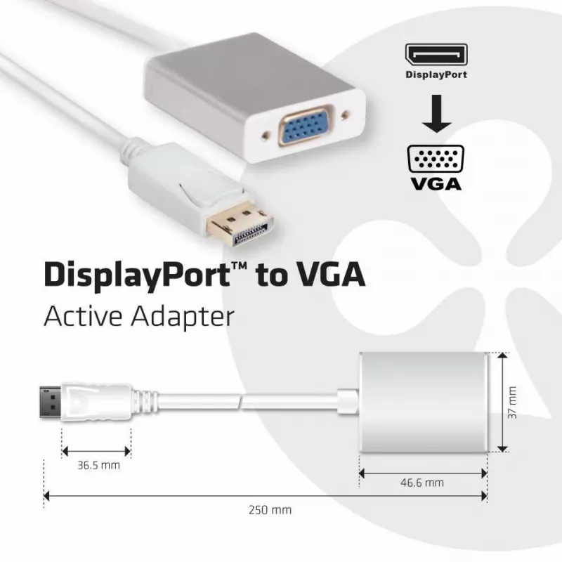 Aktyvus adapteris DisplayPort į VGA CLUB3D CAC-2003