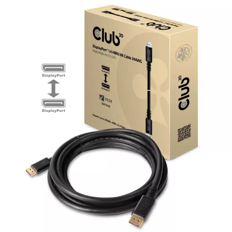 CLUB3D DisplayPort 1.4 HBR3 8K laidas M/M 4 m