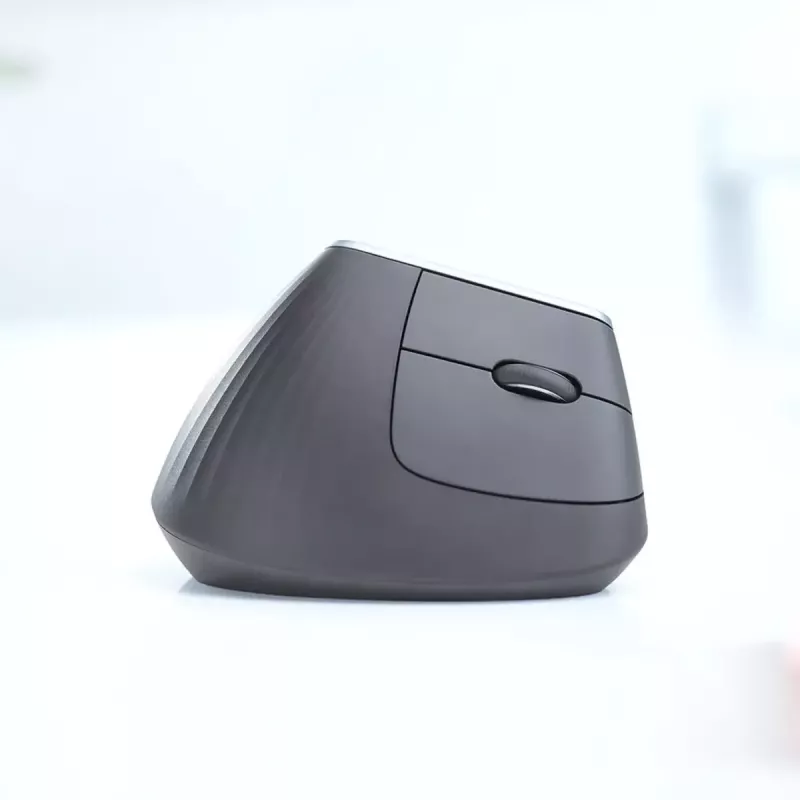 Ergonominė belaidė pelė Logitech MX Vertical, 4000 DPI, RF belaidis + Bluetooth, dešinei rankai, grafitas, biurui