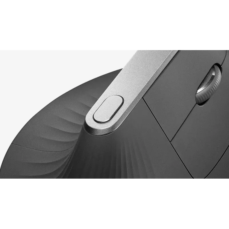 Ergonominė belaidė pelė Logitech MX Vertical, 4000 DPI, RF belaidis + Bluetooth, dešinei rankai, grafitas, biurui