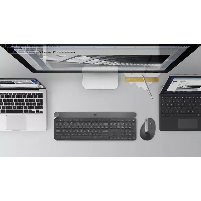 Ergonominė belaidė pelė Logitech MX Vertical, 4000 DPI, RF belaidis + Bluetooth, dešinei rankai, grafitas, biurui