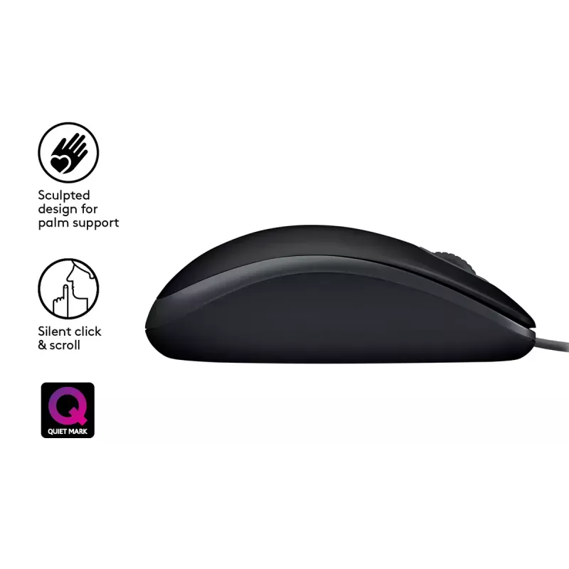 Pelė Logitech B110 Silent laidinė USB juoda