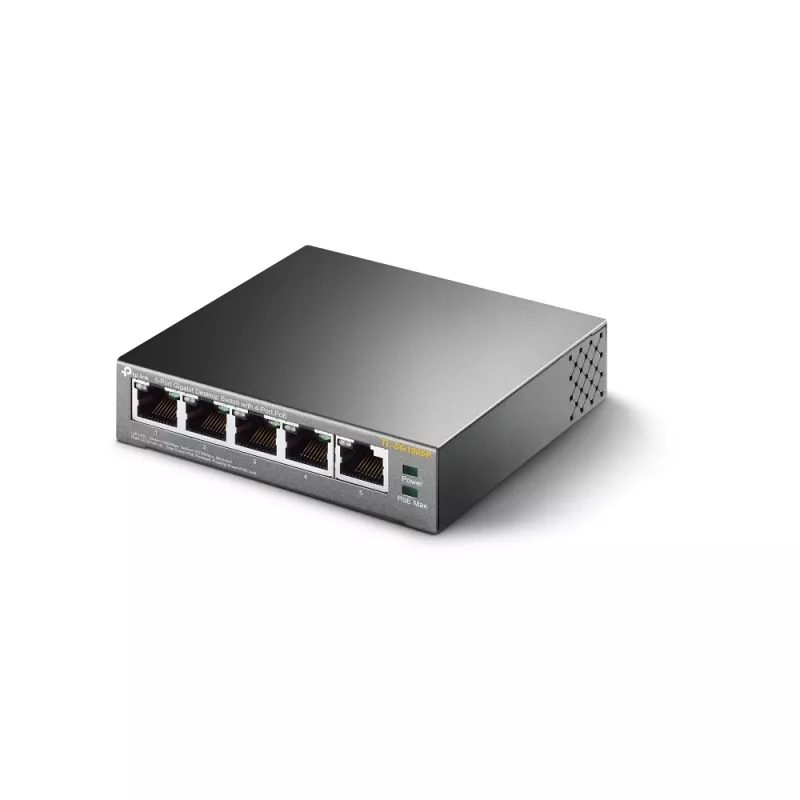 TP-Link 5 prievadų Gigabit darbalaukio PoE jungiklis su 4 PoE prievadais, nevaldomas
