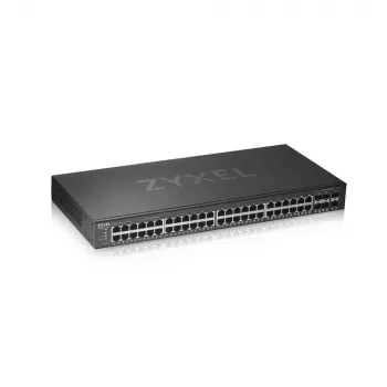 Valdomas Gigabit Ethernet jungiklis Zyxel GS1920-48V2, 48 prievadų, PoE 375 W, juodas