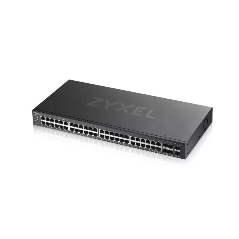 Valdomas Gigabit Ethernet jungiklis Zyxel GS1920-48V2, 48 prievadų, PoE 375 W, juodas