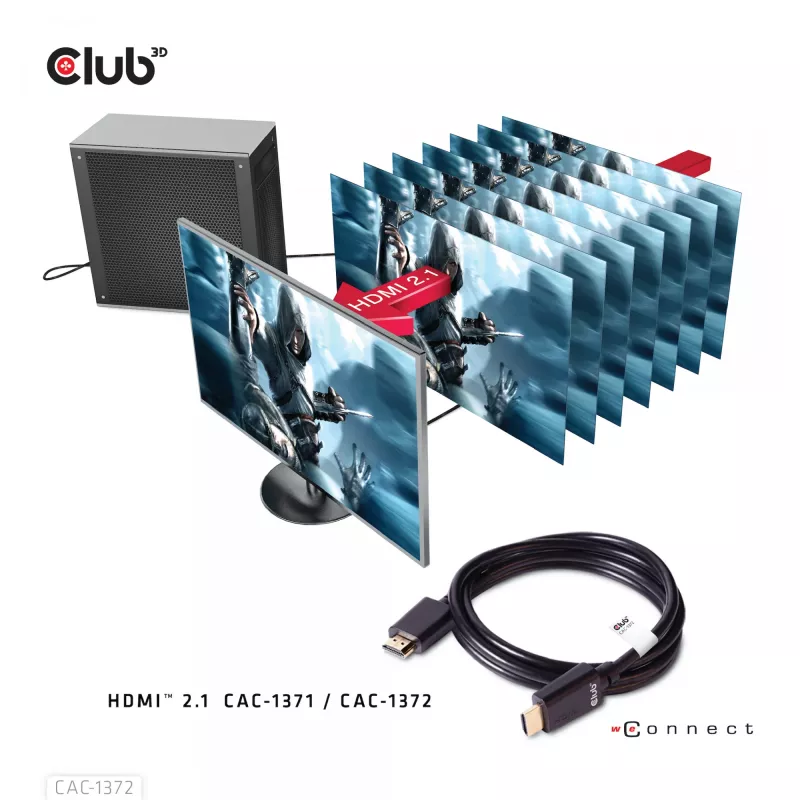 CLUB3D Ultra High Speed HDMI 4K120Hz, 8K60Hz sertifikuotas laidas 48Gbps M/M 2 m / 6.56 ft