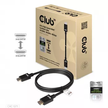 CLUB3D Ultra High Speed HDMI 4K120Hz, 8K60Hz sertifikuotas laidas 48Gbps M/M 1 m