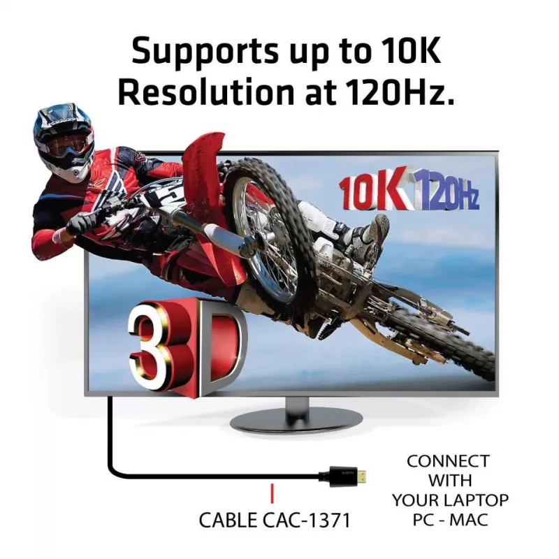 CLUB3D Ultra High Speed HDMI 4K120Hz, 8K60Hz sertifikuotas laidas 48Gbps M/M 1 m