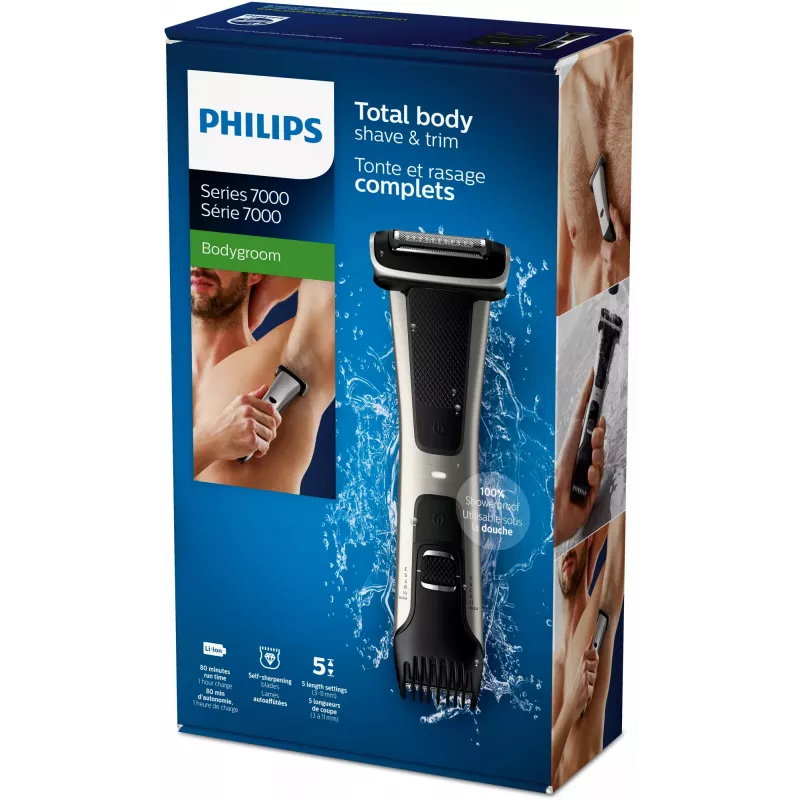 Philips 7000 Series Bodygroom 7000 BG7025/15 vandeniui atsparus kūno groomeris