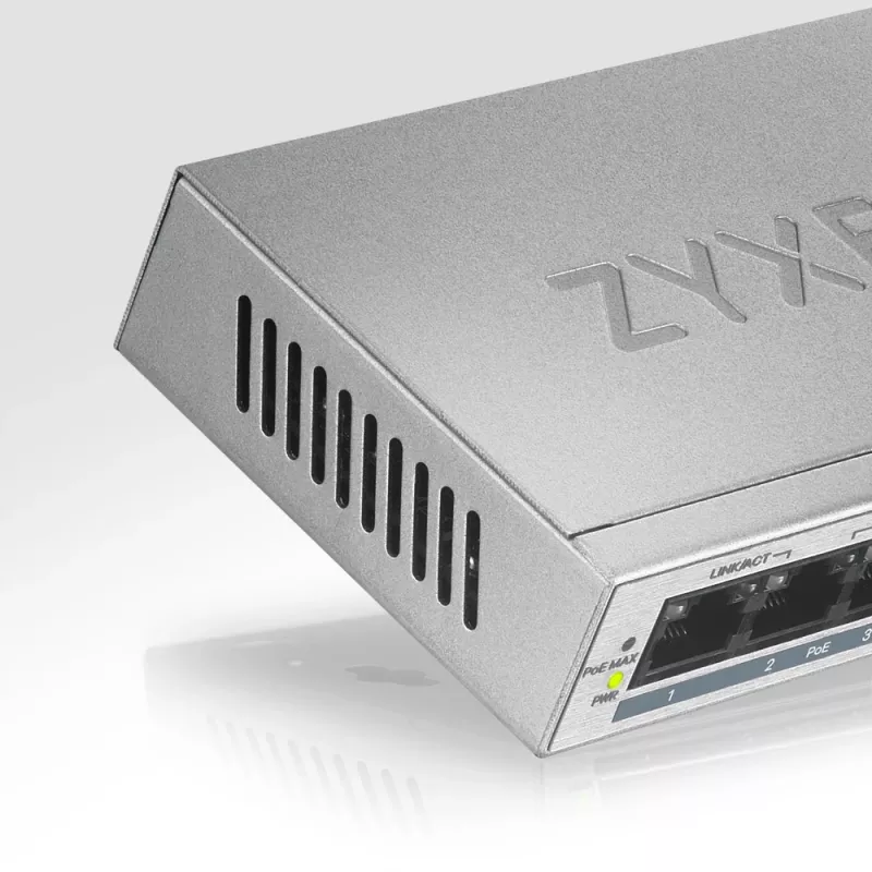 Zyxel GS1005HP nevaldomas Gigabit Ethernet (10/100/1000) su PoE, sidabrinis