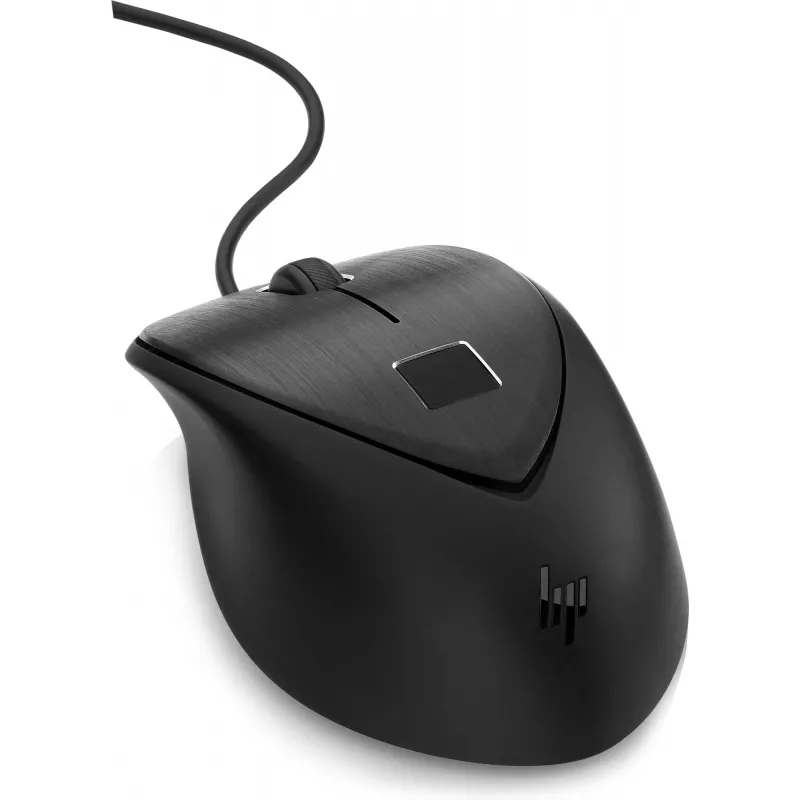 HP USB pirštų atspaudų pelė, ambidekstrinė, USB Type-A, juoda