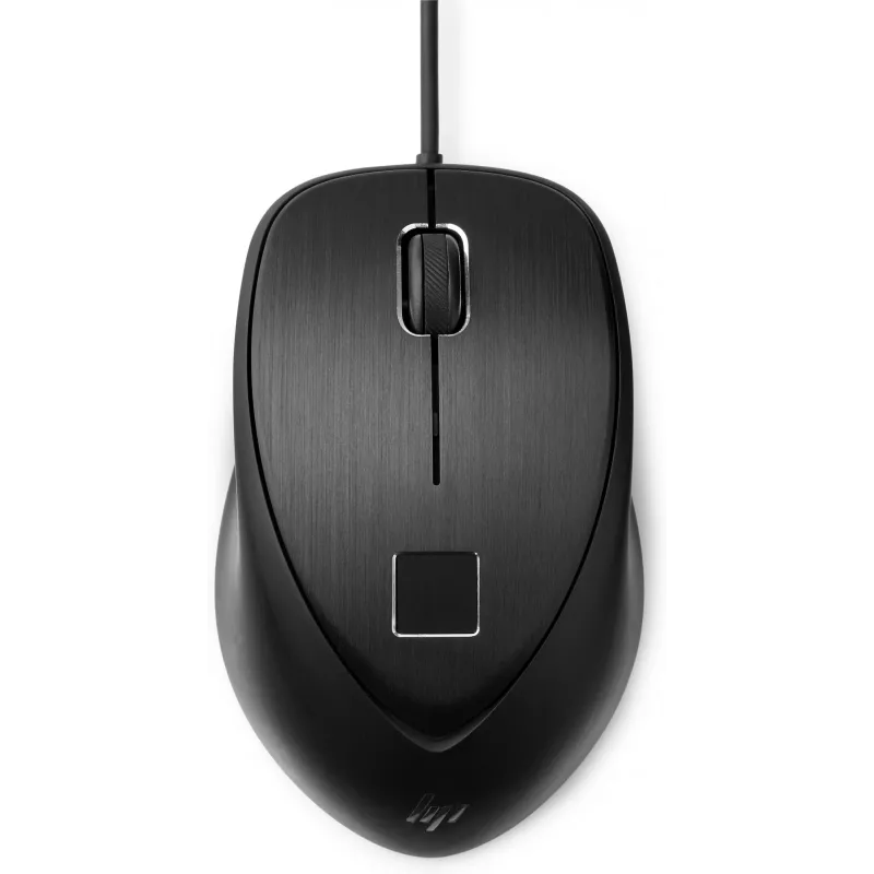HP USB pirštų atspaudų pelė, ambidekstrinė, USB Type-A, juoda