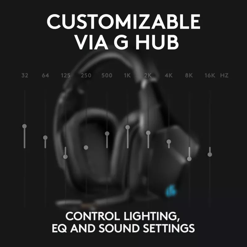 LOGITECH G935 Belaidės 7.1 erdvinio garso žaidimų ausinės su Lightsync RGB